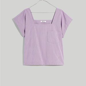 Madewell Square-neck Pinstripe Top